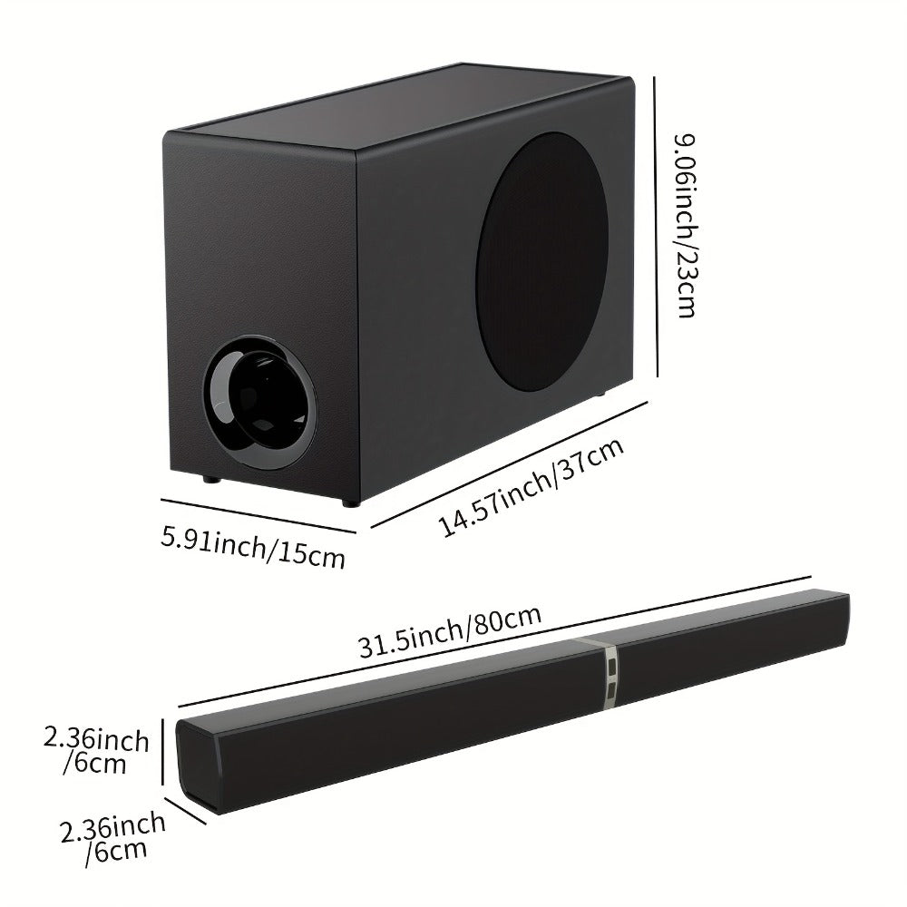 Soundbar with Subwoofer 2.1CH Home Theater Sound Bar for Smart TV, Deep Bass Wireless Bluetooth 5.0