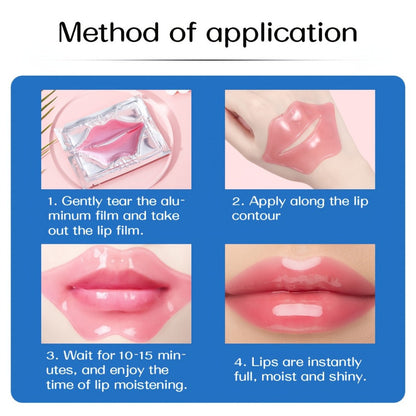Lip Mask 50 Pcs Crystal Pink Hydrating Patches – Deep Moisturizing Lip Treatment for Dry Dull Lips, Plumping Lip Care Gift Set for Women Mothers Bulk Party Favor