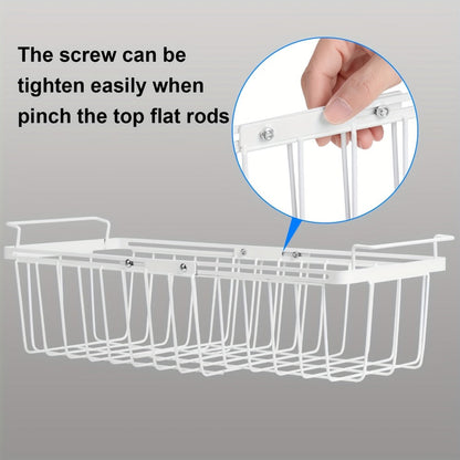 Expandable Wire Freezer Organizer Basket Set with Hanging Handles and 15.6- to 24.3-Inch Width Options