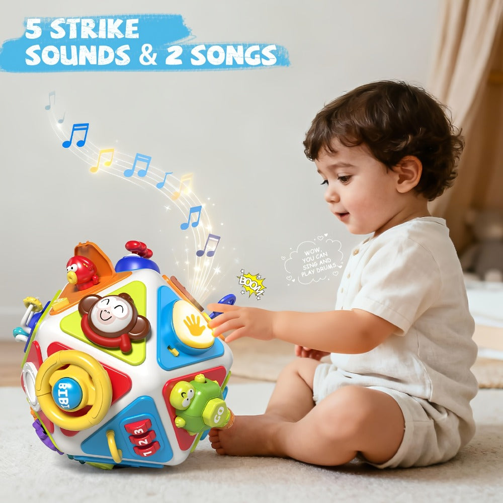 21-in-1 Toddler Busy Board Activity Cube – Early Educational Sensory Toy for Boys & Girls Ages 1-3 | Travel Toy | 1st Birthday & Christmas Gift for Kids