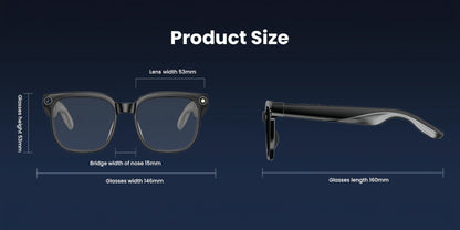 Smart Glasses 8MP Camera Eyewear with Photochromic Lenses, Translation, Object Recognition and Bluetooth Audio