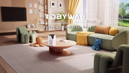 Air Purifier TDBYWAE with H13 Three-Stage Filter, 1750 Sq Ft Source Value, PM2.5 LCD, 25dB Mode and Timers