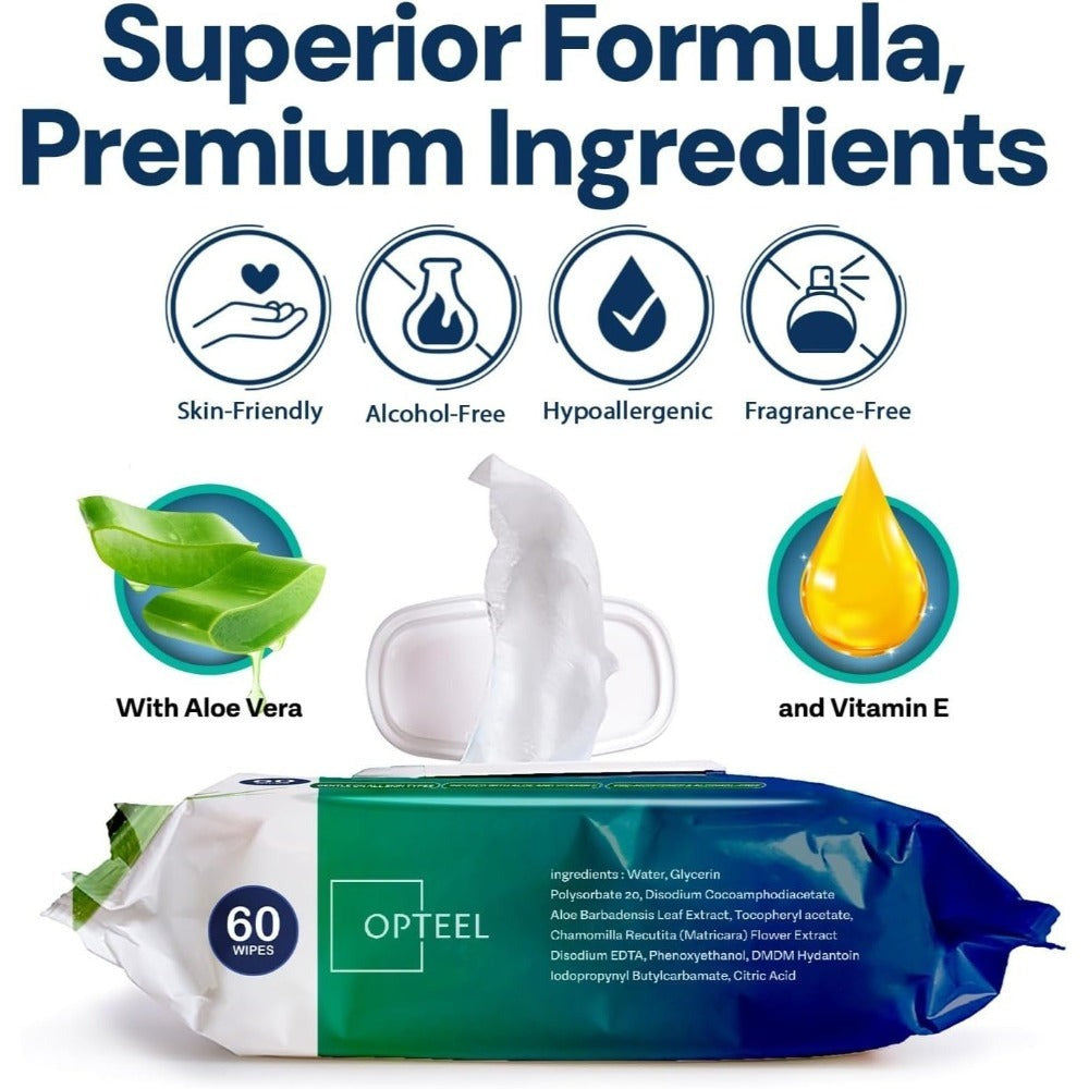 Extra-Large Unscented Adult Wet Wipes in a 720 Count Case for Personal Cleansing at Home, During Travel or Care Routines