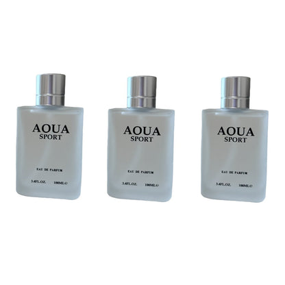 Men's Eau de Parfum Gift Set 3-Pack 3.4 oz Each — AOUA Fresh Citrus Lime Neroli Jasmine Woody Musk | Long-Lasting Masculine EDP Spray | Perfect Gift for Him