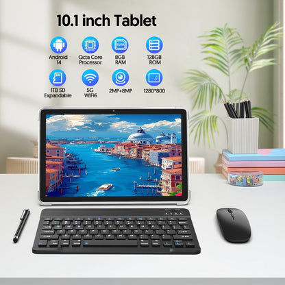 Android Tablet 10 or 11-Inch with Android 14, 8GB Total RAM, 128GB Internal Storage and 8000mAh Battery