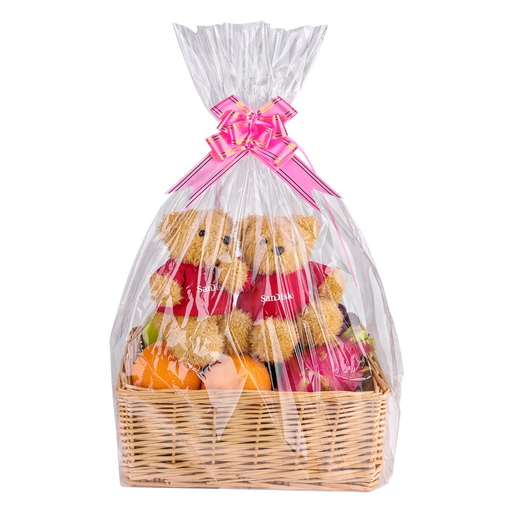 Fifty-Pack Clear Cellophane Gift Basket Bags, 18 x 30 Inch Large Transparent Wrapping Sleeves