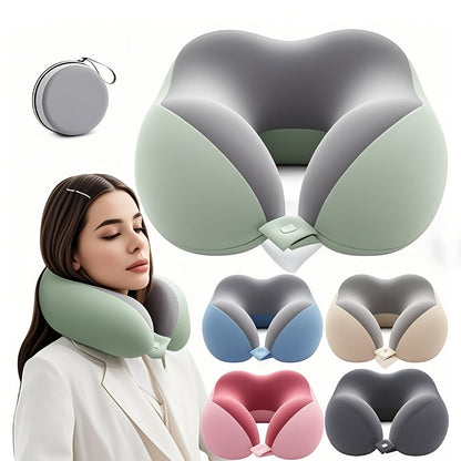 Memory Foam Travel Neck Pillow with Storage Bag – Ergonomic Slow Rebound Support, Machine Washable Cover, for Travel, Office & Napping
