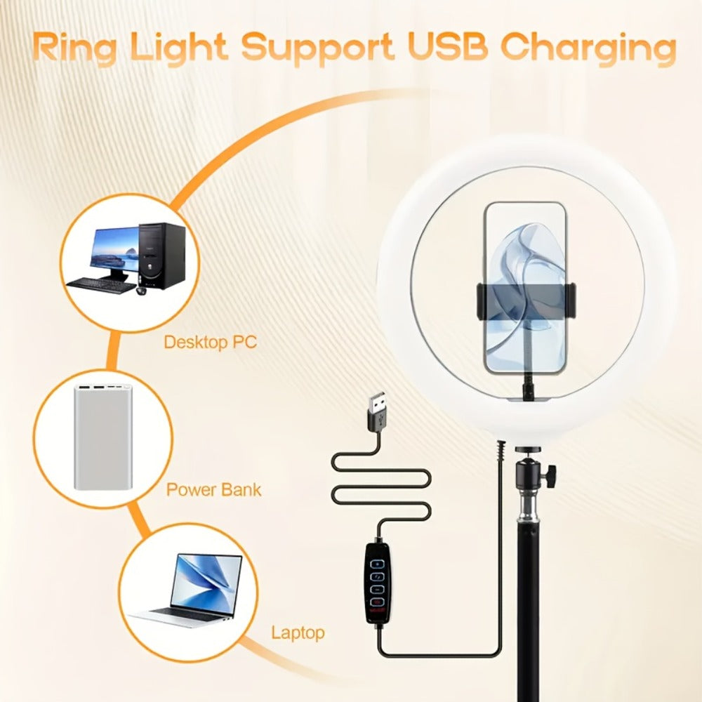 18 Inch LED Ring Light with Stand & Carry Bag – Phone Holder Included, Dimmable Studio Light for Smartphone Camera Photography, Live Streaming, Selfie, Makeup & Video Recording