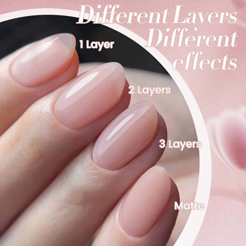 Gel Nail Polish in 10ml Nude Jelly with Skin-Tone Glass Finish and JN05, JN68, JN75 or JN76