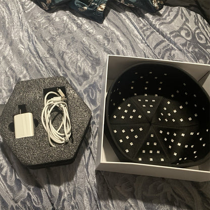 Wearable 120-LED Red and Near-Infrared Light Cap with 630nm and 820nm Modes in Black or Gray