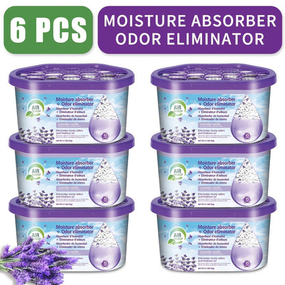 Moisture Absorber Dehumidifier Box 6-Pack – Odor Eliminator & Humidity Controller for Closet, Bathroom, Kitchen, Pantry, Boat & RV – Lavender Vanilla, Fresh Linen, Jasmine Blossom, Bamboo Charcoal