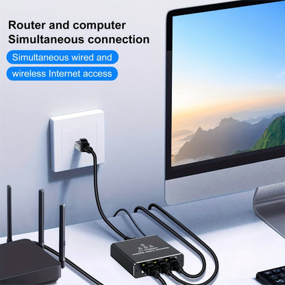 Gigabit Ethernet Splitter 1 to 3, 1000Mbps PoE Network Splitter, 1 In 3 Out RJ45 Adapter for PC, Laptop