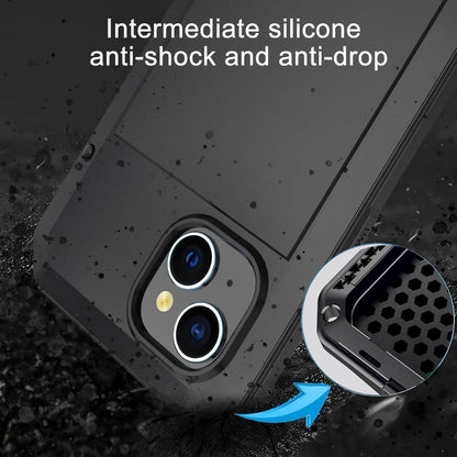 Metal Silicone Heavy Duty iPhone Case Full Body Protection – Anti-Drop Dustproof Shockproof Cover for iPhone 11 12 13 14 15 16 17 Air Plus Pro Pro Max | High-End Fashion Design