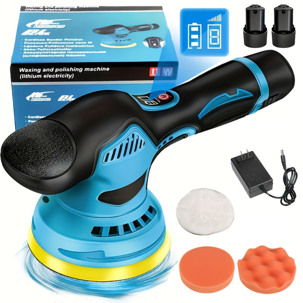 Cordless Car Polisher Buffer Machine – 8-Speed 5000 RPM Orbital Polishing Machine with 6" Pad, Rechargeable Battery & Charger for Car Detailing & Scratch Removal