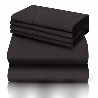 California King Sheet Set 6-Piece Breathable Cooling Bed Sheets Ultra-Soft Hotel Luxury Microfiber 18 Inch Deep Pocket Wrinkle Fade Resistant Flat Sheet Fitted Sheet 4 Pillowcases Multiple Colors