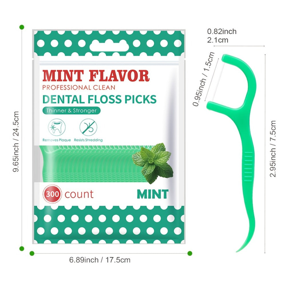 600-Count Mint Floss Picks with Ultra-Fine Disposable Sticks for Home, Travel and Daily Oral Care