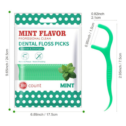 600-Count Mint Floss Picks with Ultra-Fine Disposable Sticks for Home, Travel and Daily Oral Care
