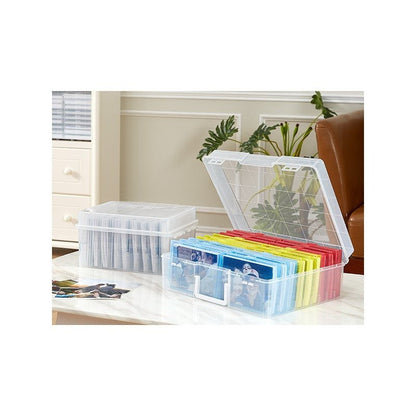 Photo Storage Box with 14 or 18 Inner Keeper Cases in Clear, Black or Multicolor Configurations