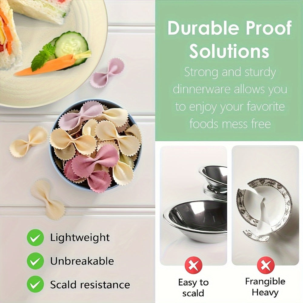 32-Piece Colorful Dinnerware Set for Eight with Round Plates, Bowls and Cups in Two Assorted Palettes