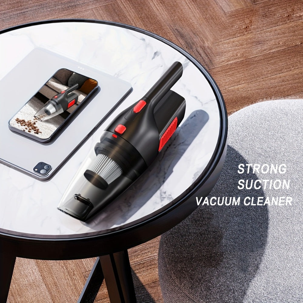 Cordless Handheld Vacuum Cleaner with Three Color Checkouts, Crevice Nozzle and Compact Dust Cup