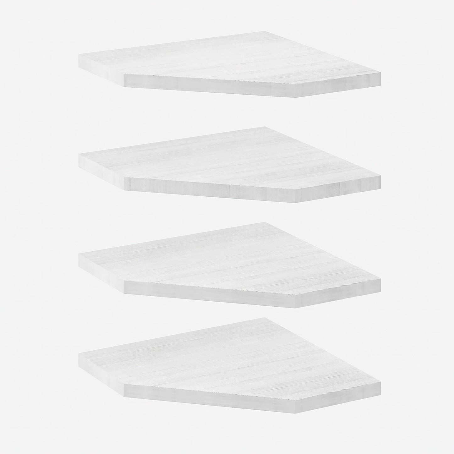Floating Corner Wall Shelf 5-Sided Wall Mounted Storage Rack - Modern Display Unit for Bathroom, Kitchen, Bedroom & Living Room - Set of 2, 4 or 6 in Brown, Black or White