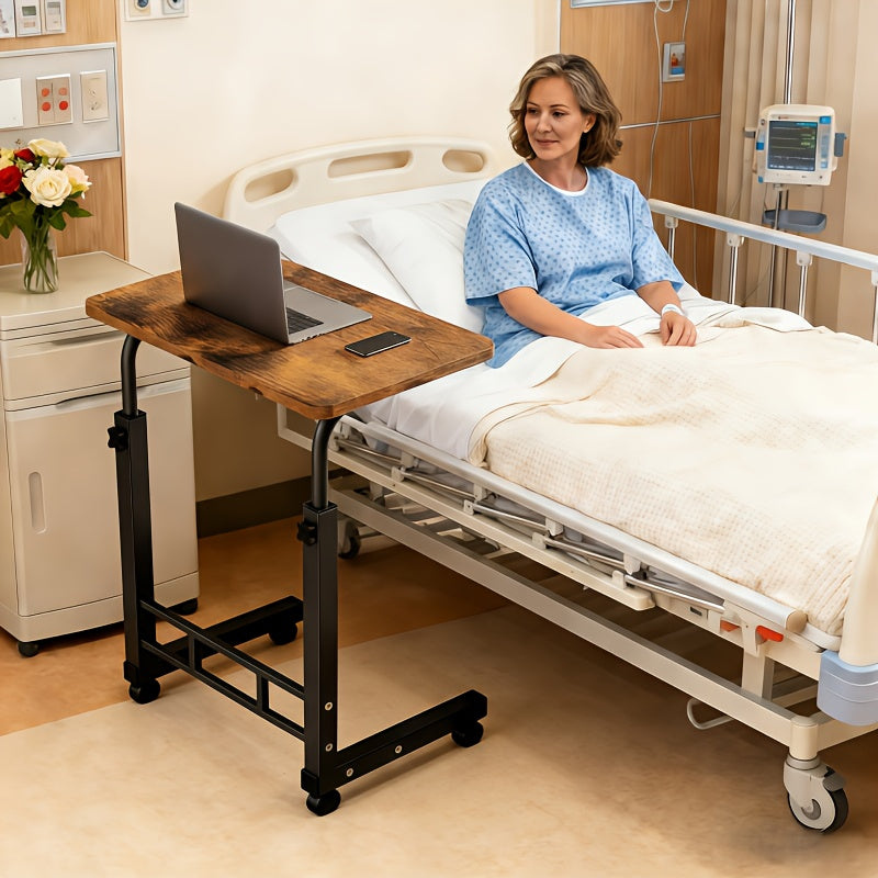 Adjustable Overbed Table with Rolling Frame and Eight Color Checkout Options from Retro to Deep Glacier
