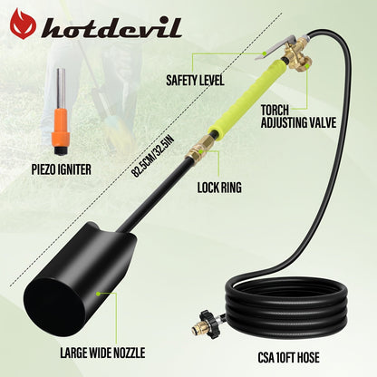 Propane Weed Torch | Flame Weeder Ice Melter Outdoor Roof Driveway