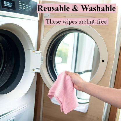 Thirty-Piece Tear-Off Microfiber Cleaning Cloth Roll in Pink, Grey, Lake Blue or Pea Green