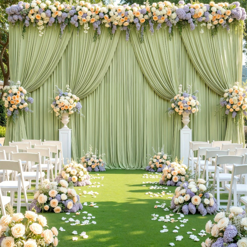 4-Pack 5x10ft Elegant Spandex Photography Backdrop | Wear-Resistant, Wrinkle-Free, Soft & Opaque Party Decoration Banners for Weddings, Birthdays, Stages, Exhibitions & Events