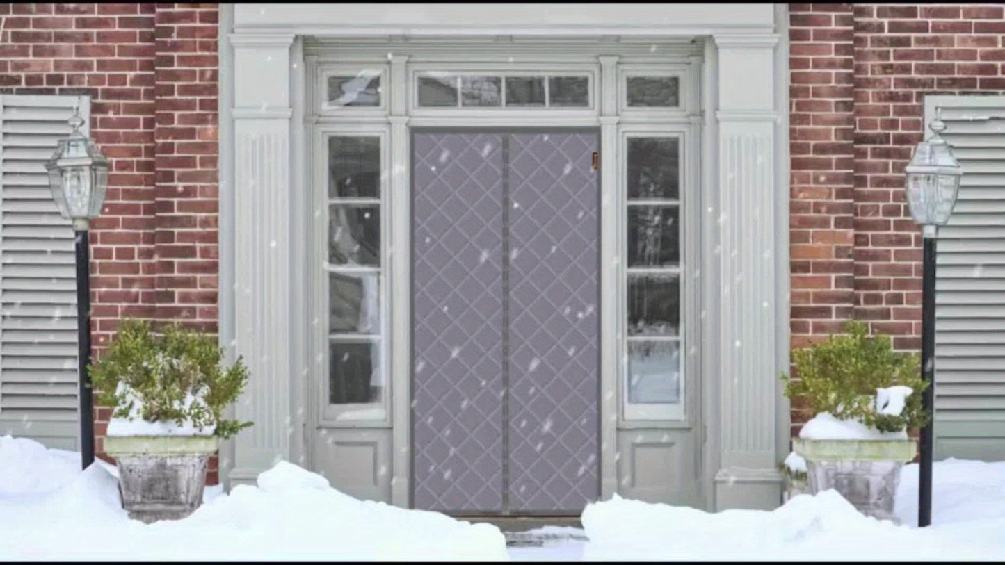 Quilted Magnetic Door Curtain in Grey or Brown with Six Exact Widths and 82.7-Inch Listed Length
