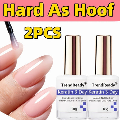 Colored Nail Hardener Set Pink White Yellow - Fast Drying 15ml Nail Strengthener for Weak Splitting Brittle