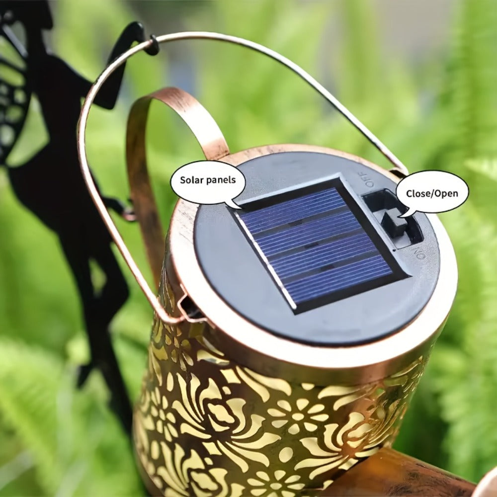 Solar Garden Light Watering Can Stake with 36 LED Waterfall Strands, IP65 Rating and Two Light Options