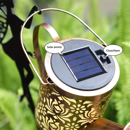 Solar Garden Light Watering Can Stake with 36 LED Waterfall Strands, IP65 Rating and Two Light Options