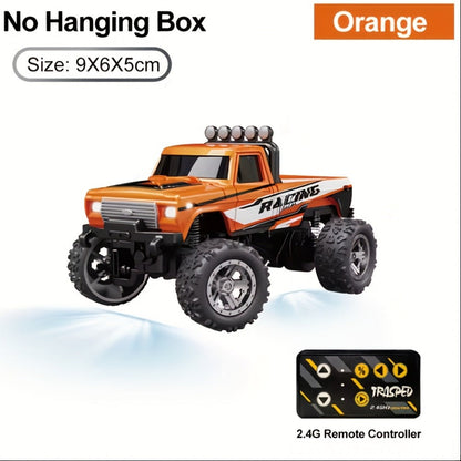Remote Control Car, 1:64 Scale Alloy Mini Off-Road Truck with 2.4GHz Control, Shock Suspension, Running Lights and Five Colors