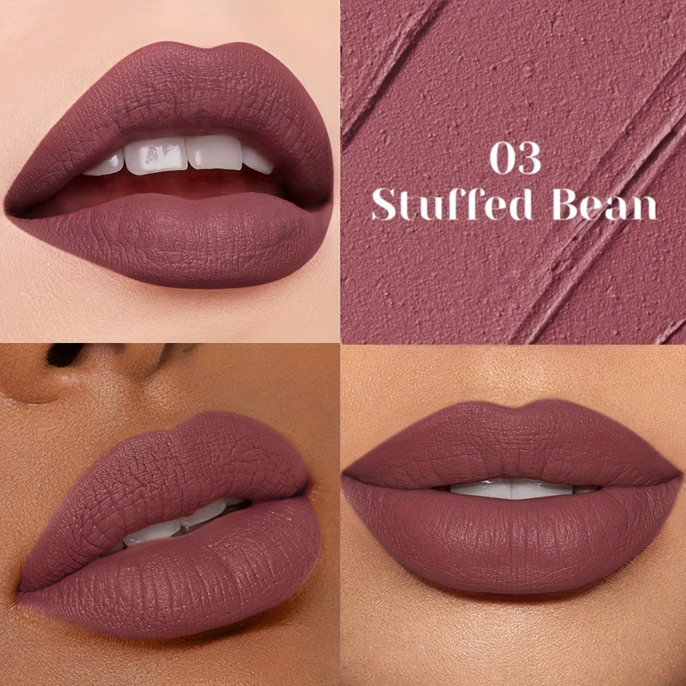 Velvet Matte Liquid Lip Color in Five Coordinated Nude-Tone Shades with 7.4cm Square Tube and Wand