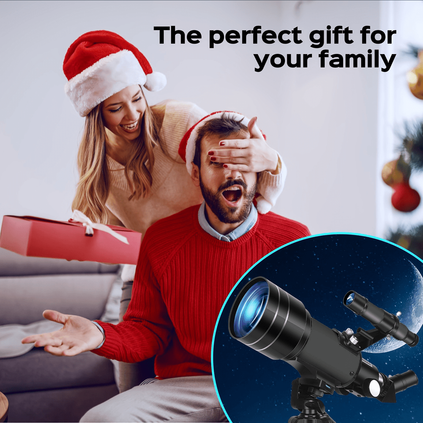70mm Aperture Telescope 150X for Adults & Kids – Portable Astronomical Telescope with Tripod, Phone Holder, Barlow Lens & Eyepiece, Best Gift for Stargazing, Nature & Education