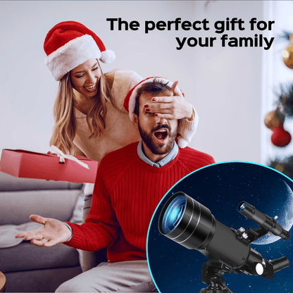 70mm Aperture Telescope 150X for Adults & Kids – Portable Astronomical Telescope with Tripod, Phone Holder, Barlow Lens & Eyepiece, Best Gift for Stargazing, Nature & Education