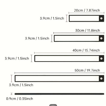 LED Motion Sensor Light USB-C Rechargeable 3 Color Temperatures Stepless Dimming Wireless Magnetic Under Cabinet Closet Night Light 1 2 4 Pack 20cm 30cm 40cm 50cm