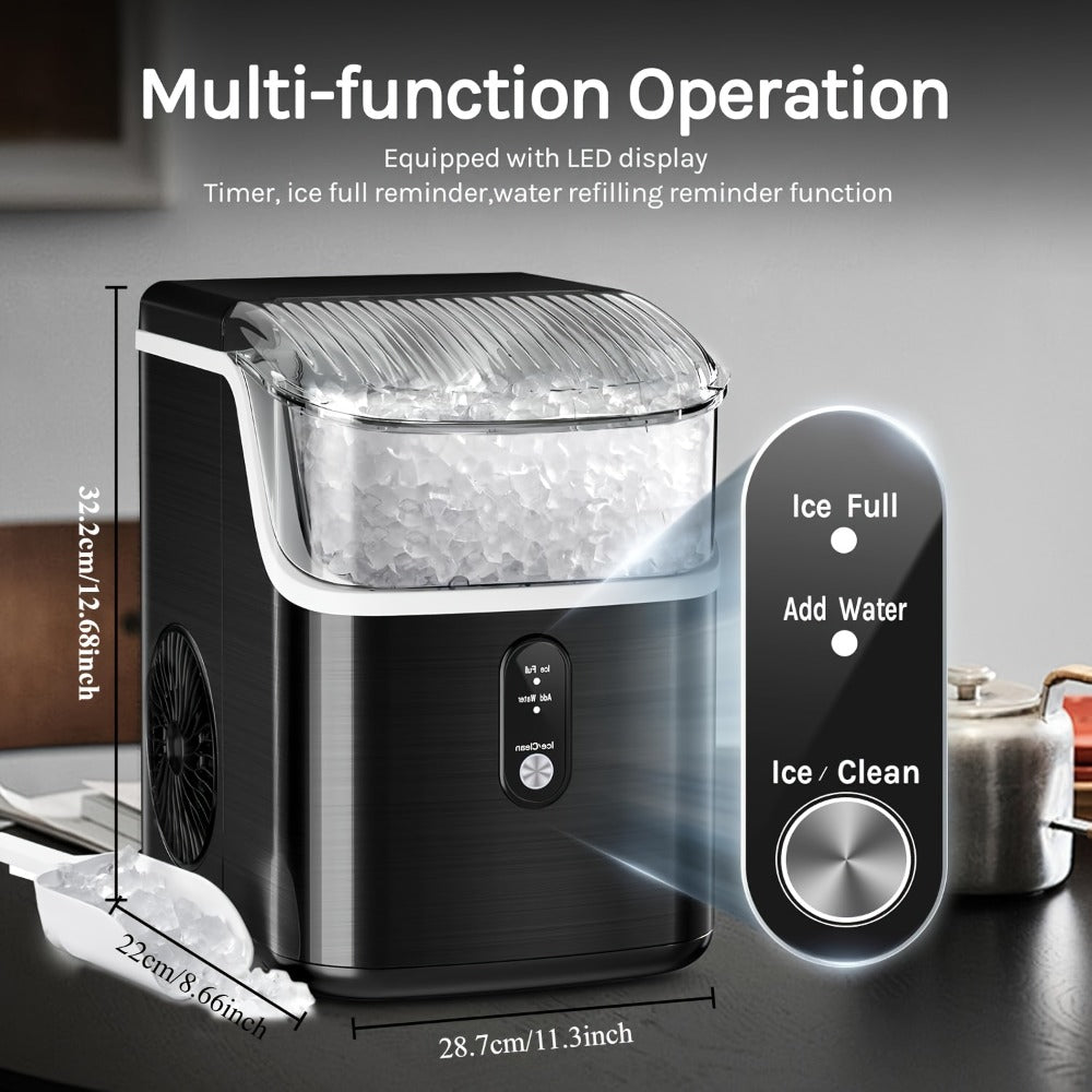 Countertop Ice Maker with 26 lb Bullet or 35 lb Nugget Ice Options, Basket, Scoop and Four Colors