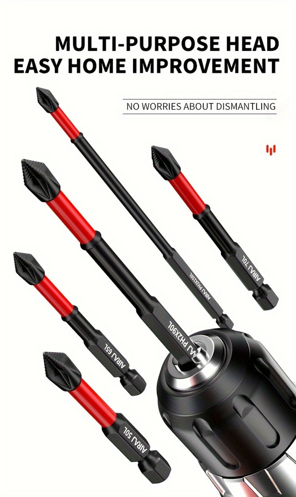 Magnetic PH2 Screwdriver Bit Set with 2-, 24- or 60-Piece Checkout Options and Mixed Lengths