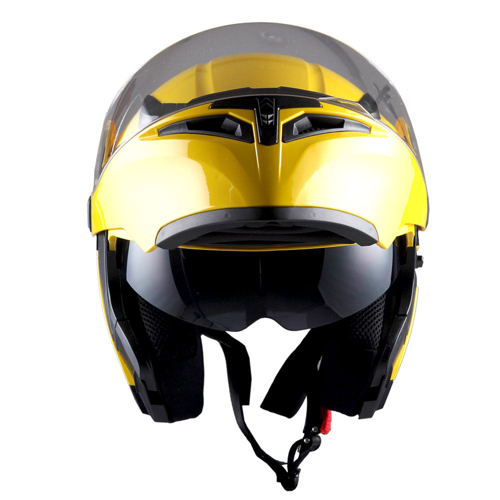 Motorcycle Modular Full Face Helmet Flip Up Dual Visor Inner Smoked Shield Lightweight Aerodynamic Thermoplastic Shell Removable Washable Interior for Men Women, Multiple Colors S M L XL