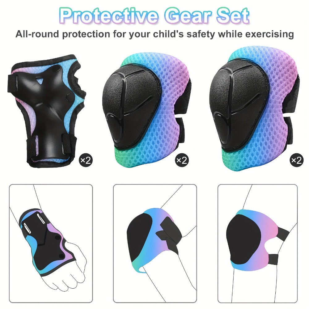 3D Shark Kids Bike Helmet with Knee and Elbow Pads Set, Ultra-Light 230g Adjustable Safety Helmet Ages 5+