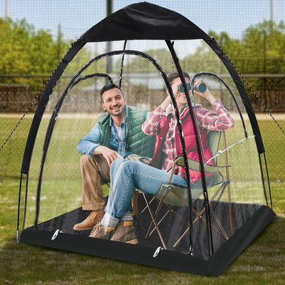 Camping Tent Transparent Oxford Rain Shelter with Ventilation Panels, Zipper Entry and Two Colors
