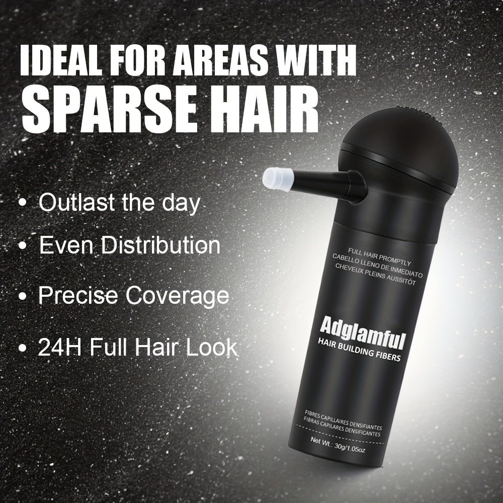 Hair Fiber Powder Kit with Tall Container and Directional Spray Applicator in Medium Brown or Black
