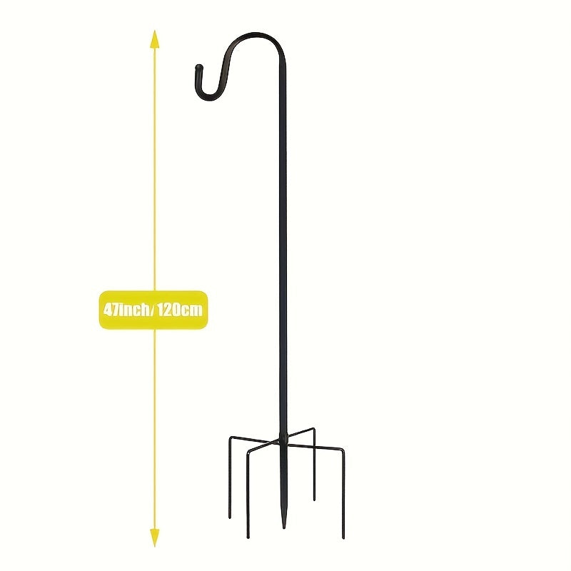Heavy-Duty Shepherd's Hook Garden Pole for Bird Feeders, Plants or Lanterns in Two Heights