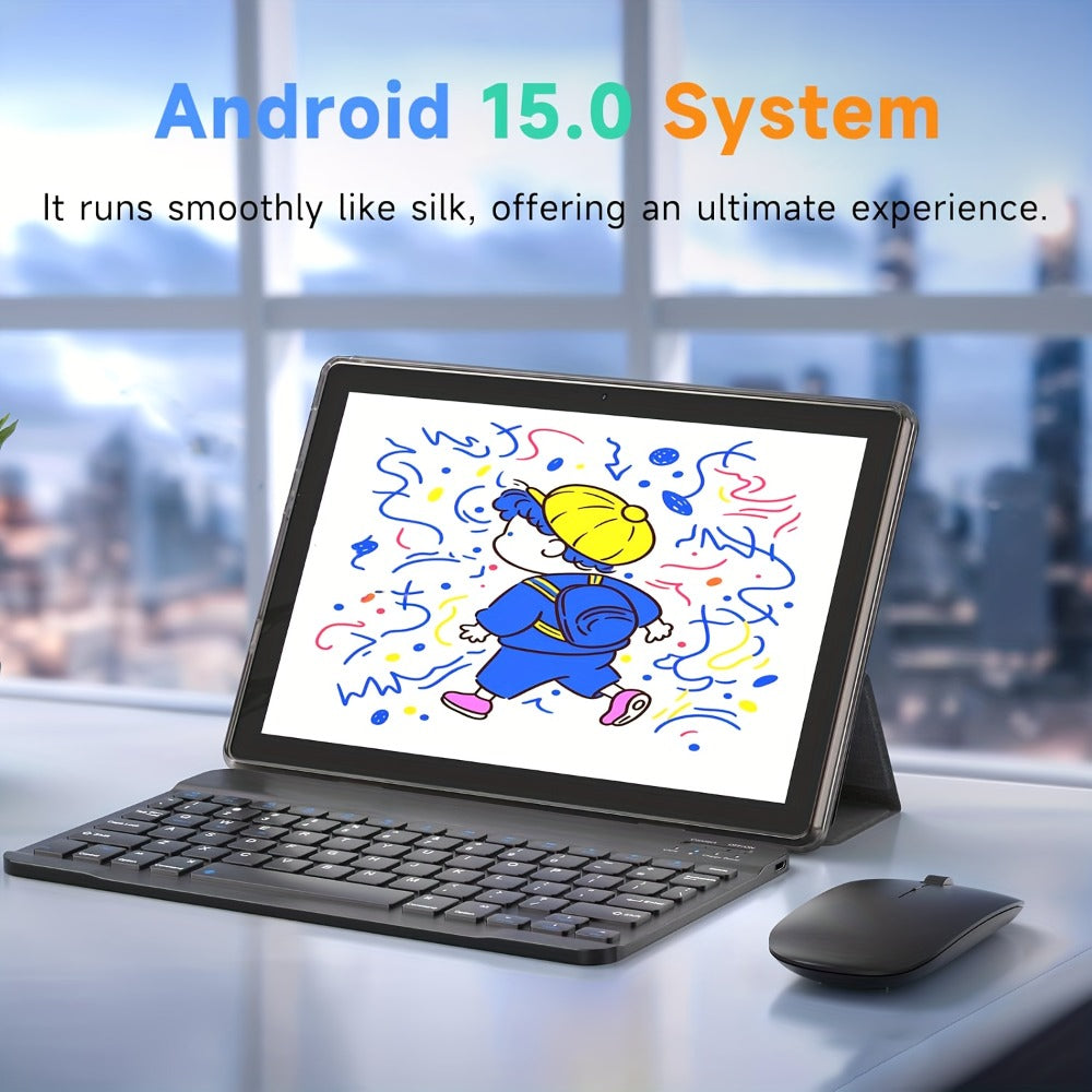 11-Inch Android 15 Tablet Bundle with 12GB Memory, 128GB Storage, Keyboard Case, Stylus and Mouse