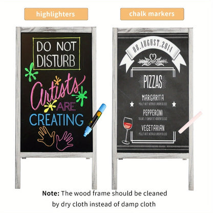 A-Frame Chalkboard Sign Double Sided Magnetic Wooden Standing Blackboard Menu Display Board for Entryways, Bedrooms and Living Spaces