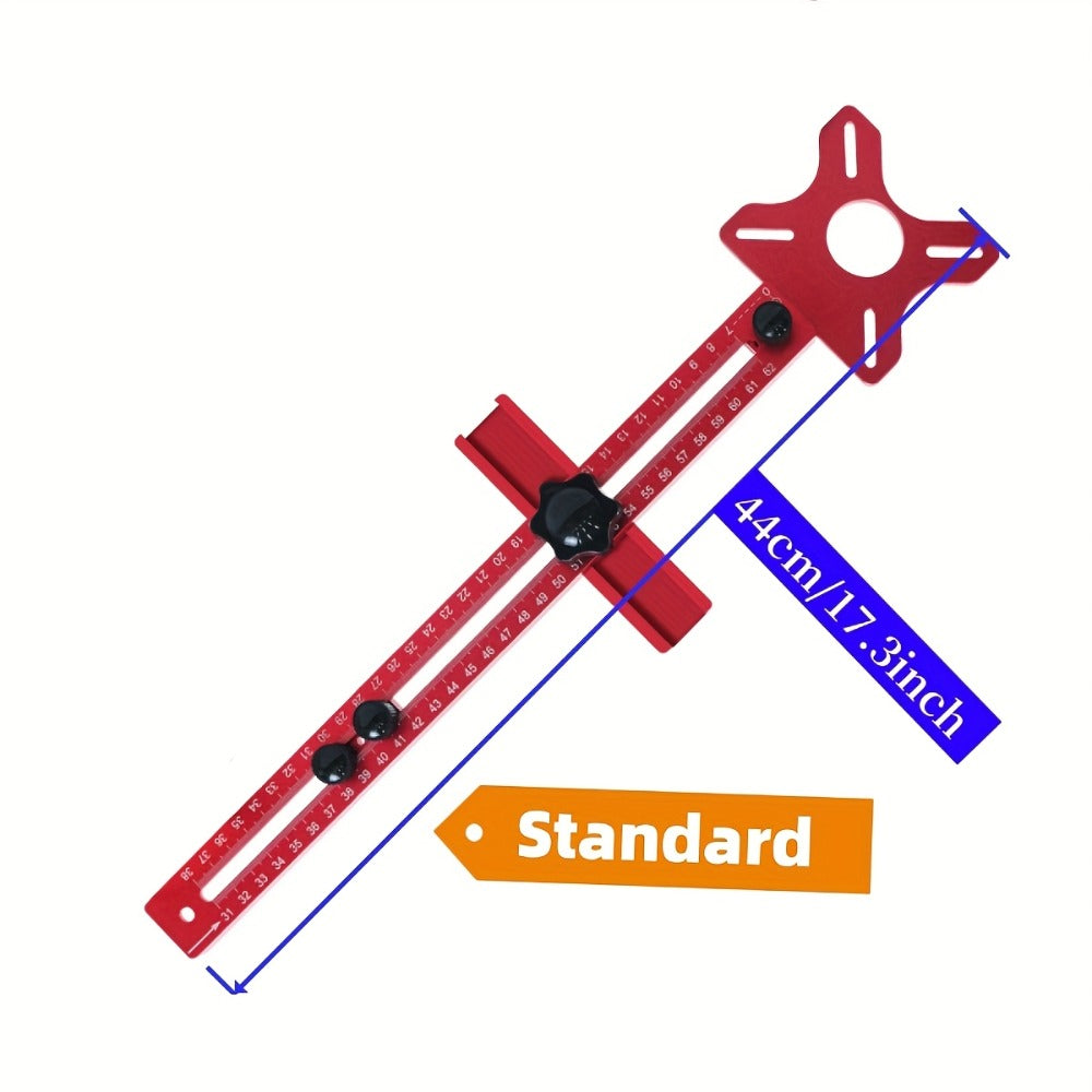 Router Circle Cutting Jig with Adjustable Red Guide Rail for Woodworking Routers and Circular Cutting Projects