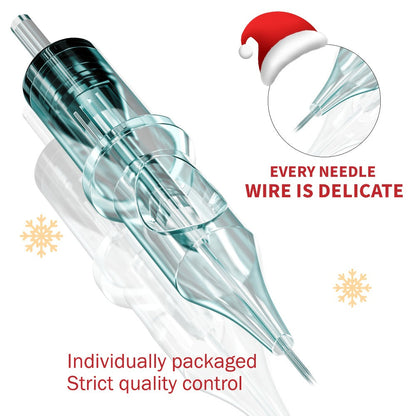 Tattoo Cartridge Needles with Neebol Label, 20-Piece #12 RL RM Mix or 50-Piece #12 RL Pack