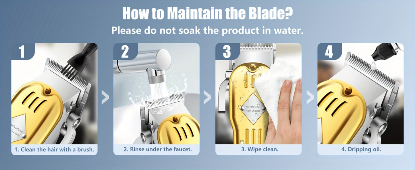 Hair Clippers & Trimmers Three-Piece Set with Full-Size Clipper, T-Blade Detailer, Foil Shaver and LCD Displays